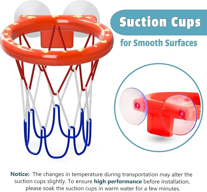 Bath Toys – Bathtub Basketball Hoop for Toddlers and Kids, Mold-Free Shower Toy with 4 No-Hole Balls, Fun Bathtub Toys for Boys and Girls