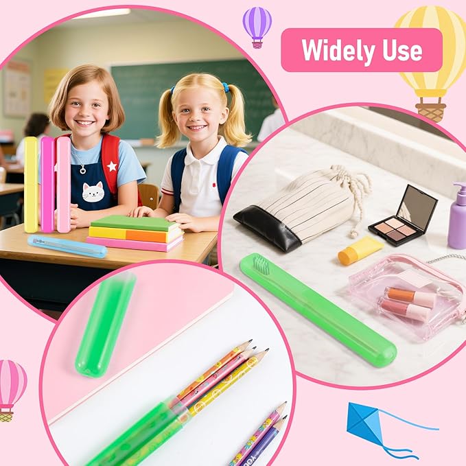 21 PCS Toothbrush Case, 7 Colors Plastic Toothbrush Storage Cases, Multiple Color Travel Toothbrushes Holder, Dust-Proof Portable Toothbrushes Travel Containers for Business Trip Home Camping