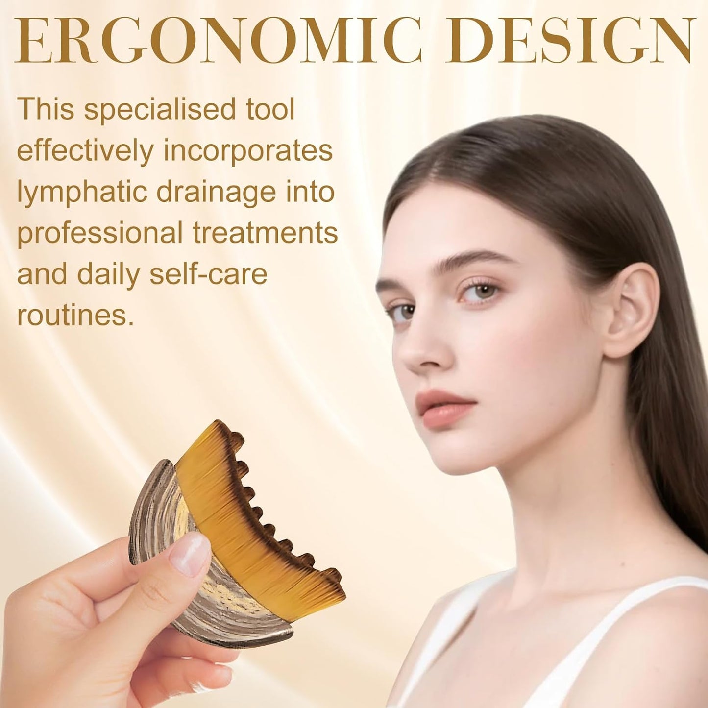 2 PCS ymphatic Contour Face Brush, Dry Brushing Face Brush, Lymphatic Drainage Massager for Face, Ergonomically Designed to Fit The Skin Precisely and Relieve Fatigue