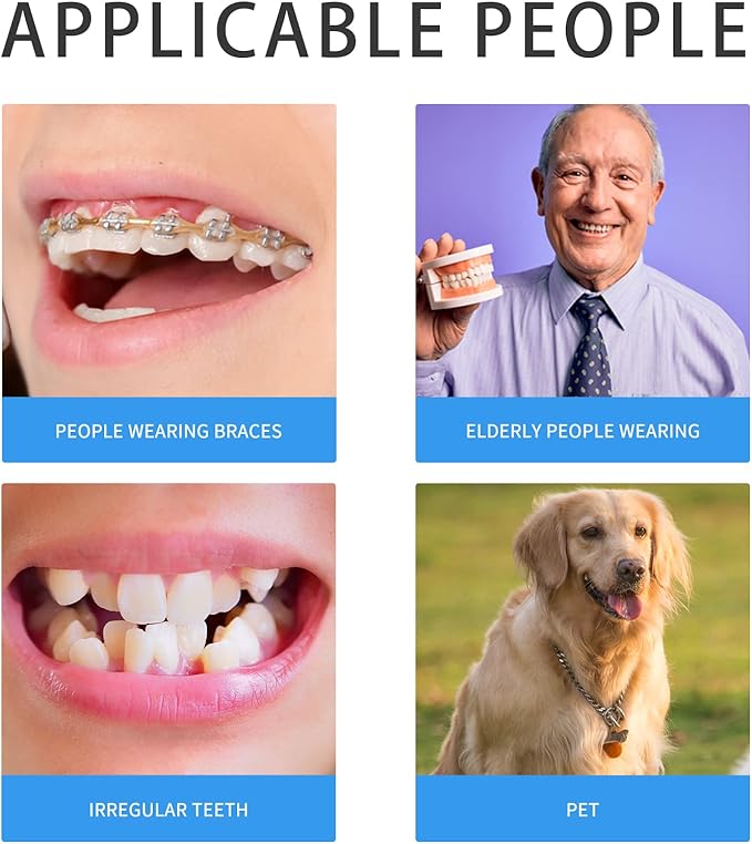 4 Pcs Orthodontic Toothbrush for Braces U-Shaped Soft Bristle with 4 Toothbrush Head Cover（Blue+White (4 Pack)