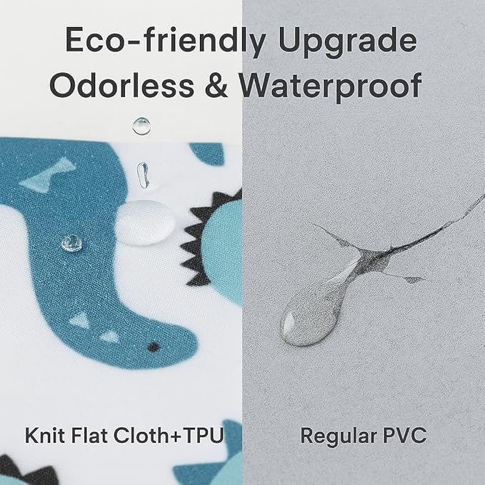 Waterproof Wet Dry Bag, Reusable Diaper Pouch with Zipper, Machine Washable Travel Organizer for Beach, Daycare, Kids, Dinosaur Pattern (White Dino)