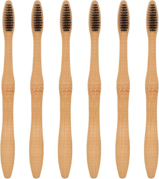 20 Pcs Biodegradable Natural Toothbrushes for Adults Soft Bristles with Comfortable Handle Oral