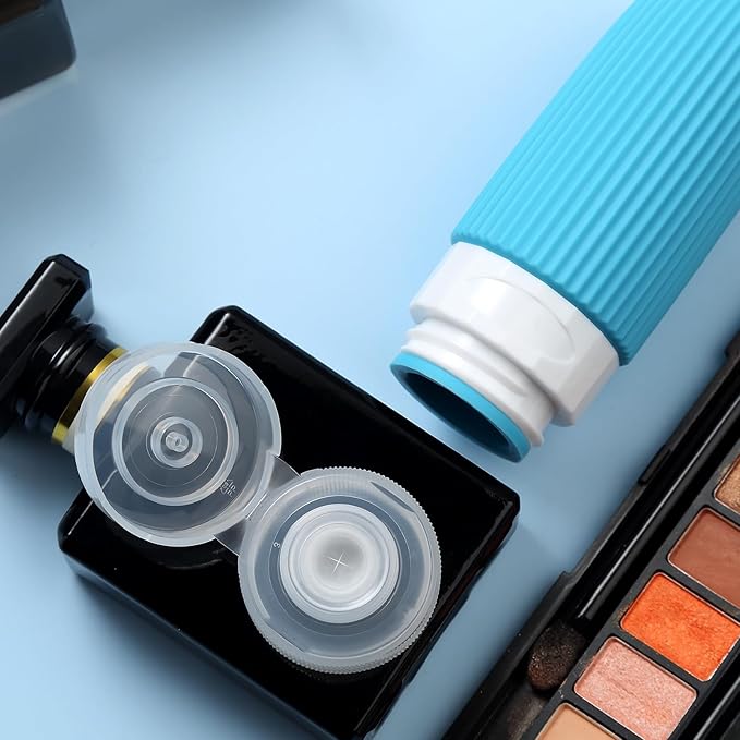 Travel Bottles for Toiletries, Tsa Approved 2oz Travel Bottles, BPA Free Leak Proof Travel Size Toiletry Containers, Refillable Travel Accessories with Toiletry Bag for Shampoo Liquid (4 Pack)