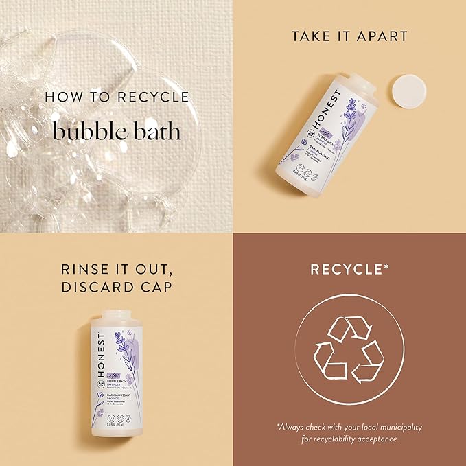 The Honest Company Foaming Bubble Bath Gentle Tear-Free Hypoallergenic Baby Wash with Naturally Derived Ingredients Lavender Calm 12 fl oz