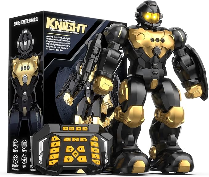 SONOMO Toys for 6-9 Year Old Boys, RC Robot Gifts for Kids Intelligent Programmable Robot (Black)