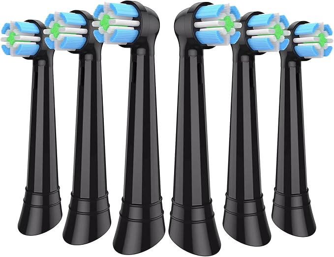 IO Replacement Brush Heads Compatible with Oral B iO Series 2-10 Electric Toothbrushes (Black, 6 PCS)