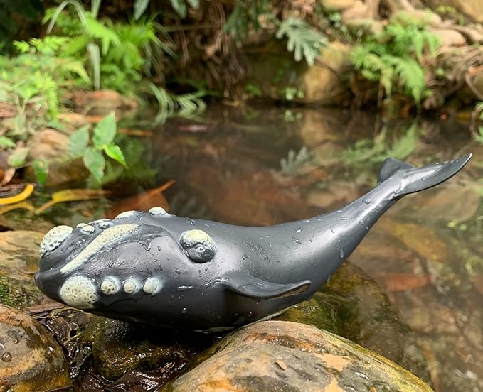 Gemini&Genius Right Whale Action Figure, Shark Animal Ocean Blackfish, Soft Rubber Ocean Whale Shark, Great for Kids Bath Swimming Beach and Cake Toppers Toys