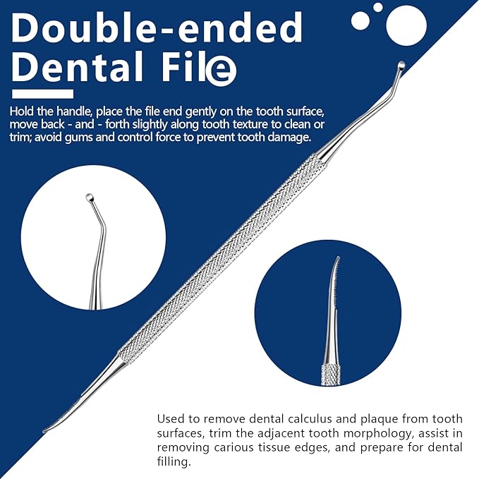 Niura Dental Tools Kit – 6 PC Teeth Cleaning Tools with Dental Mirror, Pick, Spatula, File & Forceps – 304 Stainless Steel Oral Care Set with Storage Bag