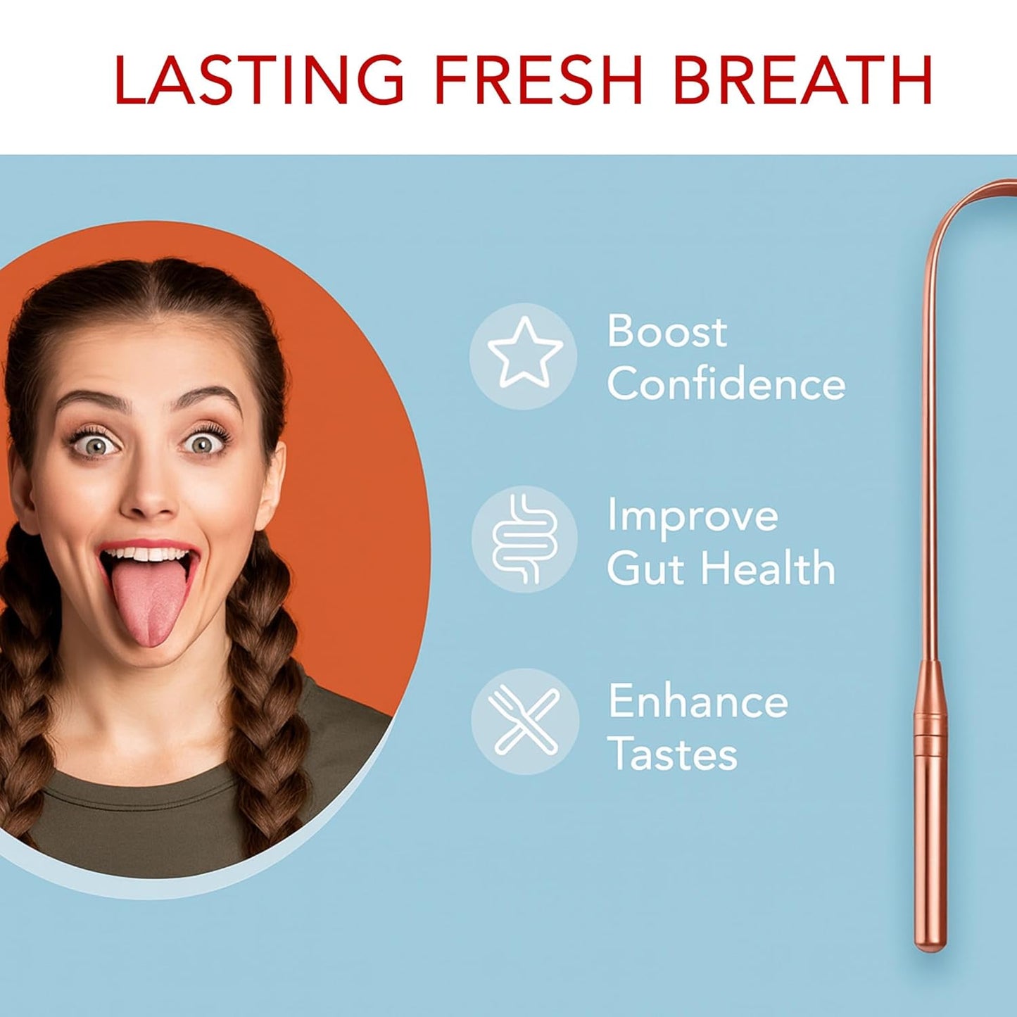 Tongue Scraper • 100% Copper (2 Pack) Premium Tongue Cleaner • Improve Oral Health • Ayurvedic Cleaning Tool