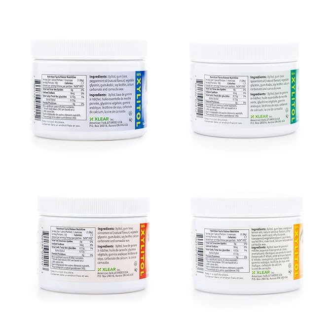 Spry Fresh Natural Xylitol Chewing Gum Dental Defense System - Aspartame-Free, Sugar-Free, Non-GMO, Gluten-Free (Variety Pack, 100 Count - Pack of 4)