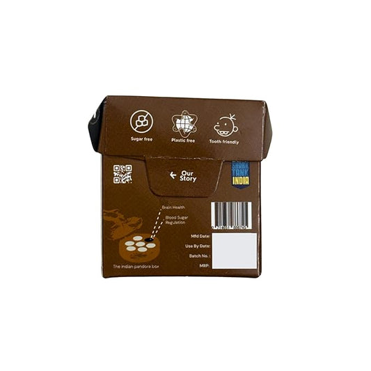 Gud Gum- Natural, Plastic Free Chewing Gum- Clove, Cardamom, Fennel, Cinnamon- 21g x 4 - Mini Pack of 4- No added artificial colours, flavours & sweeteners (Pack of 4, Cinnamon)