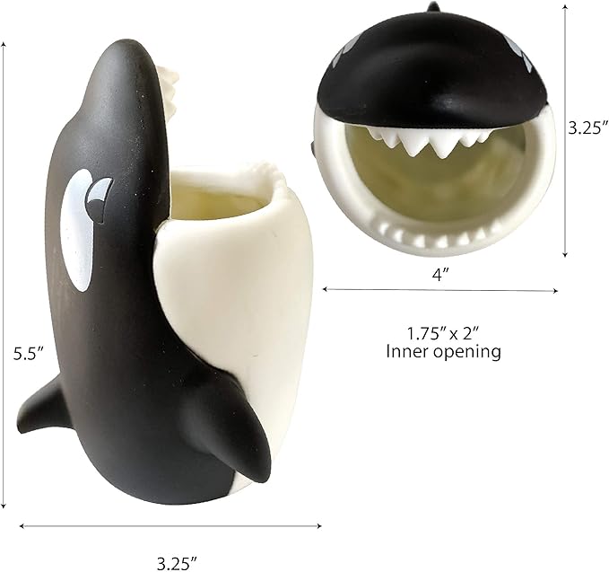 Kids Toothbrush Holder Toothbrush Organizer – Durable Silicone Animal Tooth Brush Holder – Easy to Clean Toothbrush and Toothpaste Holder – Toothbrush Holders for Bathrooms by Lily’s Home (Whale)