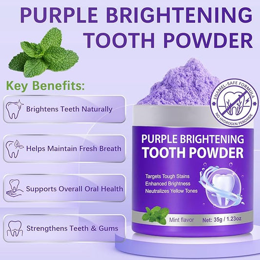 2PCS Teeth Whitening Powder, Removes Stains, Teeth Whitening, Toothpaste Whitening Powder for Coffee, Tea, Food, Wine, Keeps Breath Fresh, Promotes Oral Health,No Sensitivity