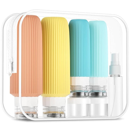 16 Pack Travel Bottles for Toiletries, Large 6oz Silicone Travel Containers, Leak Proof Refillable Liquid Shampoo And Conditioner Travel Essentials