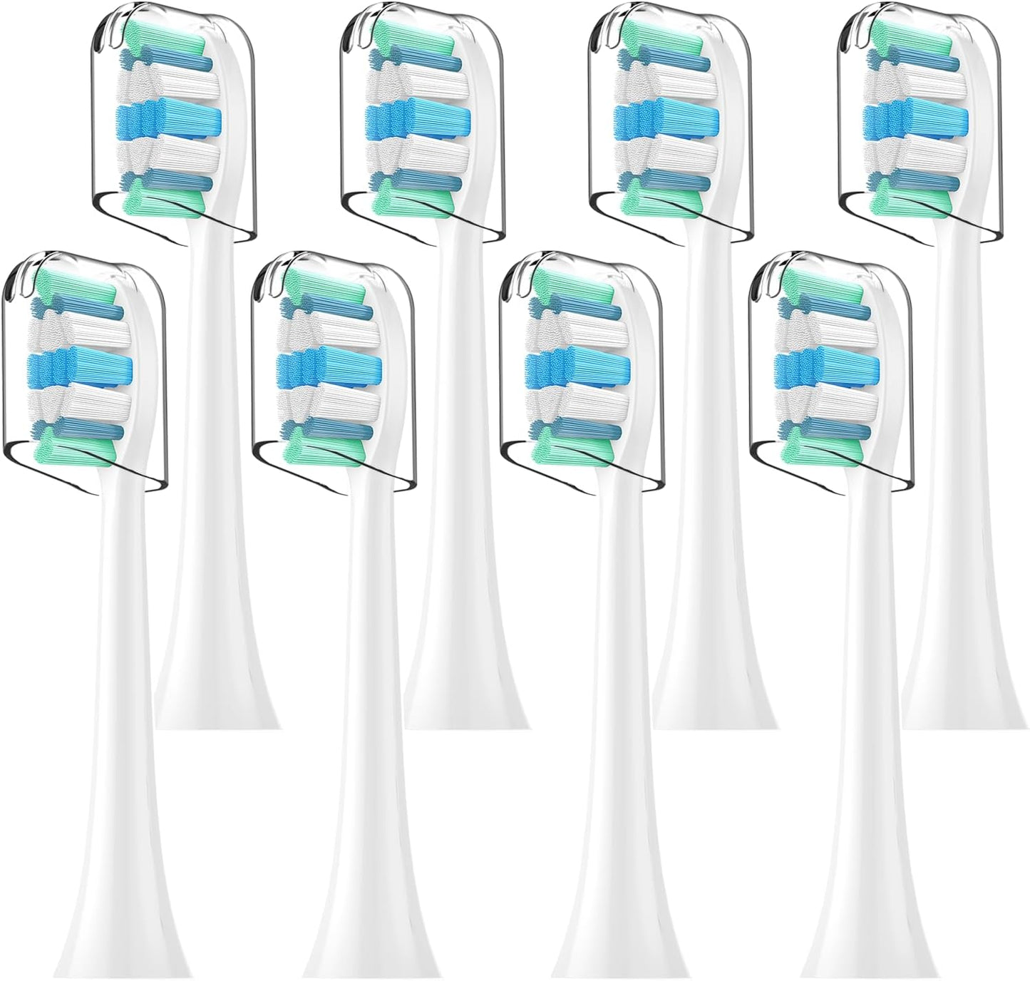 Replacement Toothbrush Heads Compatible with Philips Sonicare Replacement Brush Heads with Protective Cover Soft Dupont Bristles Electric Toothbrush Replacement Heads for Oral Health, 8 Pack