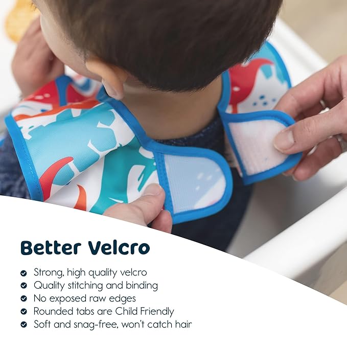 Tiny Twinkle Mess Proof Baby Bib for Boys | Waterproof Toddler Bib for Eating | Baby Apron for Feeding, Machine Washable | Perfect Shower Gift (Black Checkers, 2-4Y)