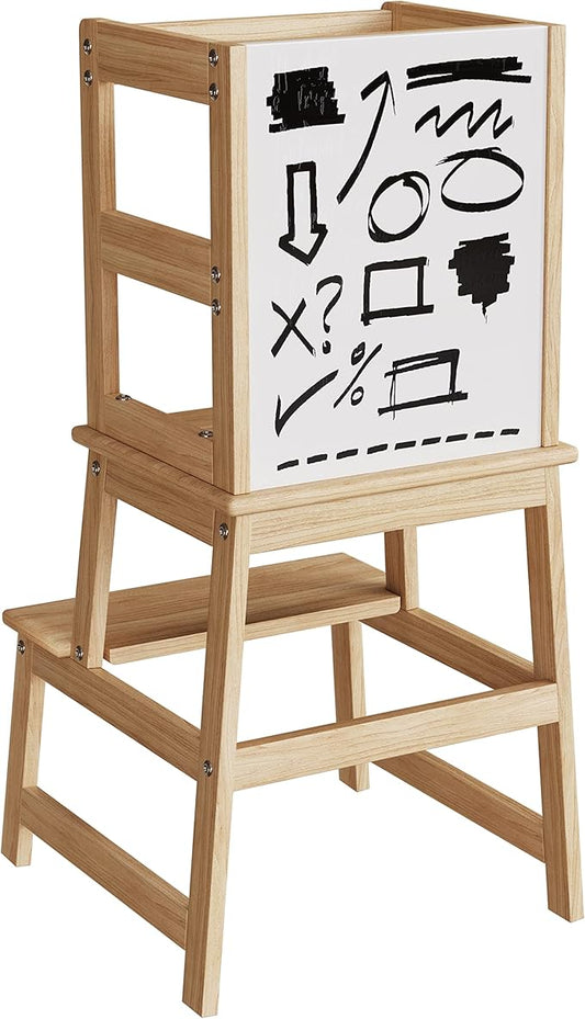 Kitchen Step Stool for Kids and Toddlers with Safety Rail, Kids Step Stool Standing Tower Learning Stool for Bathroom& Kitchen