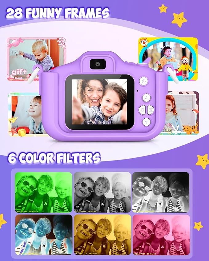 Kids Camera Toys for 3-12 Year Old Girls Unicorn Camera for Kids,Chritmas Birthday Festival Gifts for Girls，Digital Video Camera for Toddler 32G SD Card