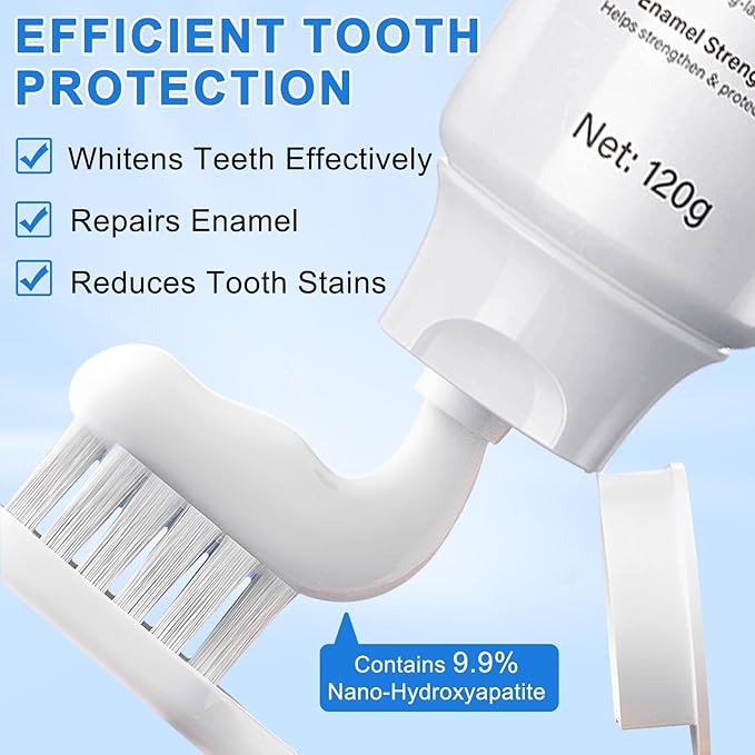 9.9% Hydroxyapatite Toothpaste, Nano Hydroxyapatite Toothpaste Protects Enamel and Strengthens Teeth, Cleans and Cares for Oral Health, Promotes Freshens Breath