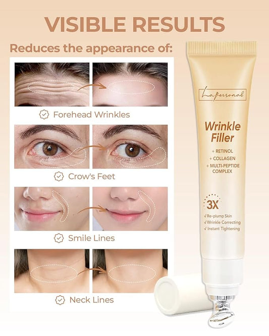 LA.PERSONAL Wrinkle Filler for Deep Wrinkles & Fine Lines, Instant Eye Face Lift Cream, Rapid Under Eye Bags Smile Lines Puffiness Remover with Collagen & Multi-Peptide Complex 0.53 Oz