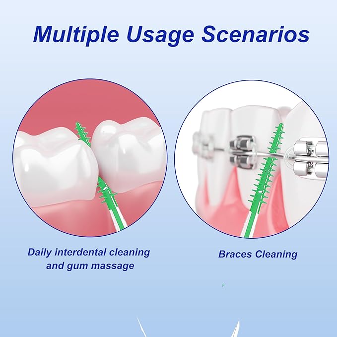 200 Pack Dental Picks,Soft Silicone interdental Brushes Braces Brush,Disposable Teeth Cleaning Tools Dental Floss Picks,Mix Colors