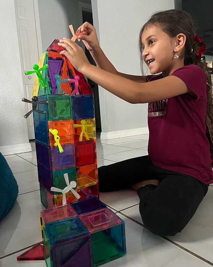 MAGMEN Magnetic Fidget Toys Travel Entertainment for Kids Ages 3+ | STEM Sensory Toys for Airplane, Car Trips & Quiet Play. 40-Piece Mixed Combination