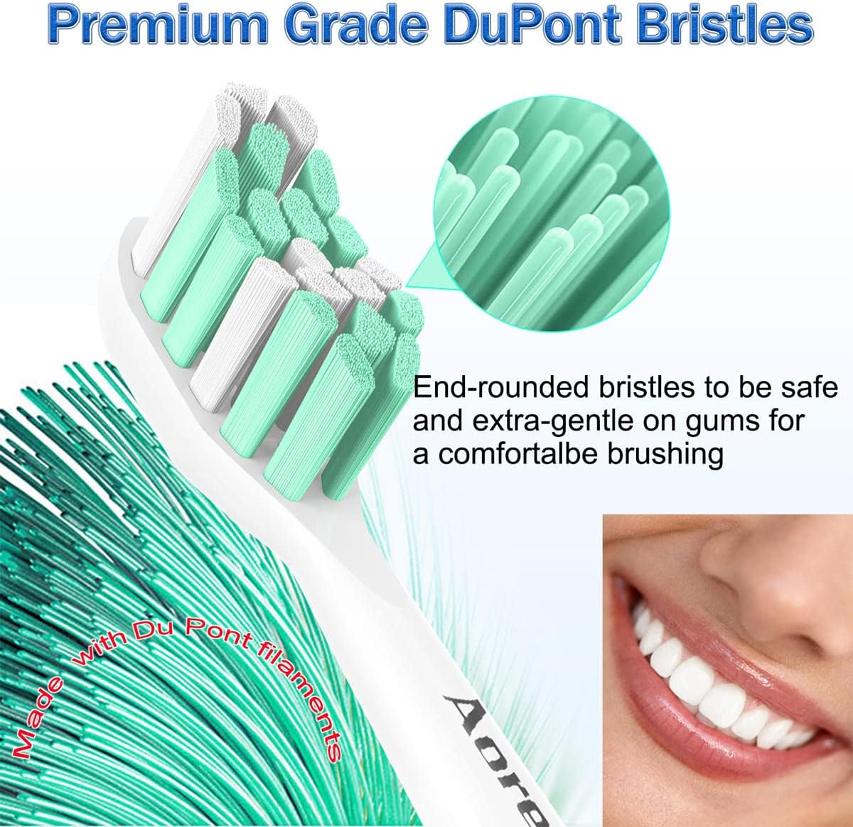 Aoremon Replacement Heads for Sonicare - Toothbrush Heads Compatible with Philips Sonicare Snap-on Electric Toothbrush (White),8 Pcs