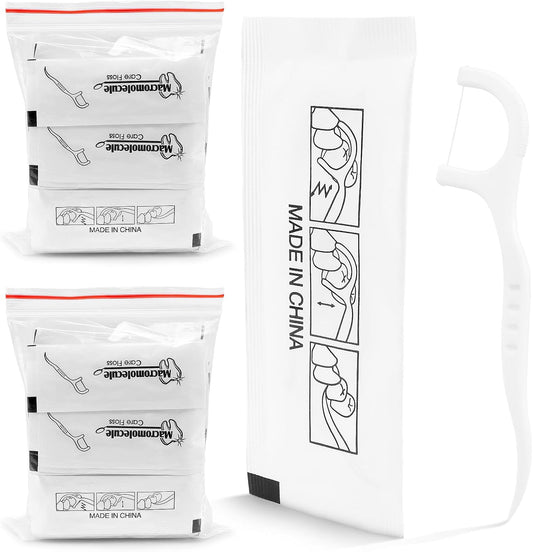 HOFASON 200 Count Individually Wrapped Floss Picks Dental Floss Sticks Bulk, Travel Flossers Oral Care Teeth Clean for Hotel Restaurant Office, Wedding Basket Supplies and Guest Bathroom Essentials