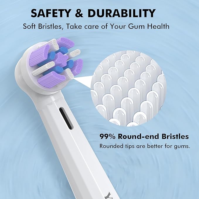 Pack of 6 Replacement Heads Compatible with Oral B iO 10 9 8 7 6 5 4 3 Series Electric Toothbrush, Medium Brush Heads, White