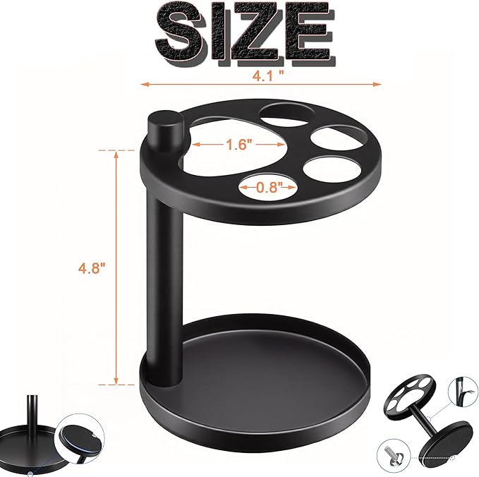 Toothbrush Holders – Stainless Steel Bathroom Toothbrush Holder Stand,Ventilated Organizer with Slots for Electric Toothbrushes,Toothpaste,Razors,and Combs (Black)