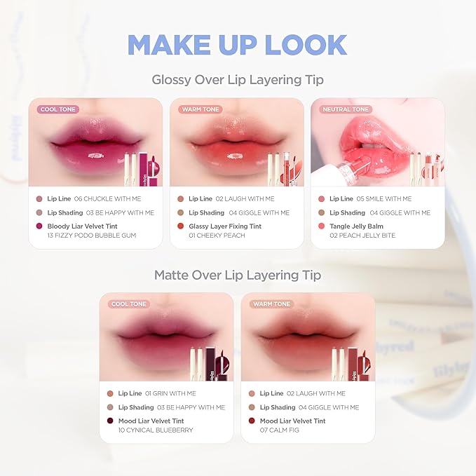 lilybyred Smiley Lip Blending Stick | Korean 3-in-1 Multi-Use Lip Liner, Smooth Creamy Texture, Long-Lasting Matte Finish, Soft Blur Effect, Precision Contour Pencil, 0.028 oz. (05 Smile with Me)