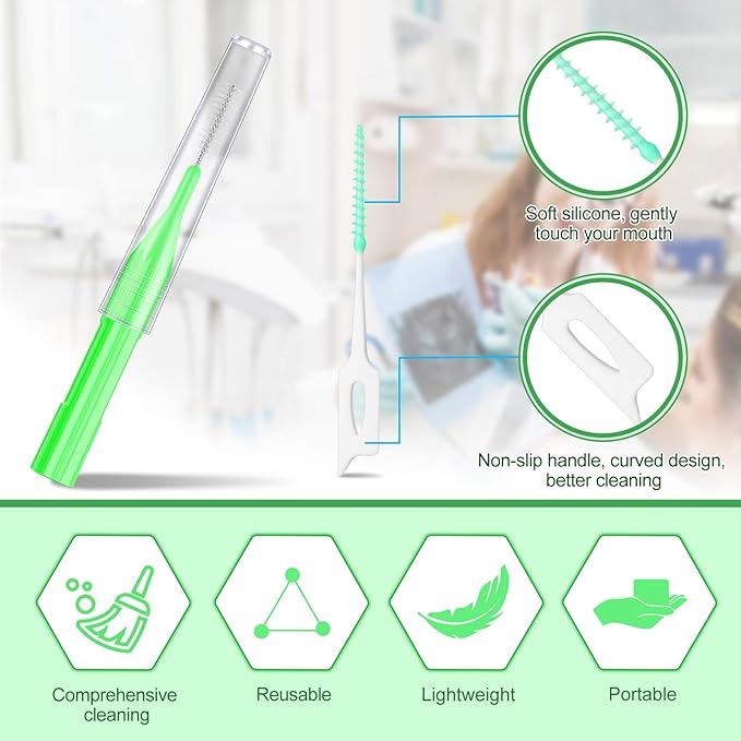 Zopeal 250 Pieces Braces Flossers Interdental Brush for Cleaner Tooth Toothpick Dental Teeth Flossing Picks Head Oral Dental Hygiene Cleaning Tool Soft Cleaners(Fresh Color)