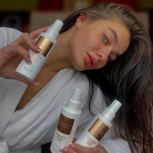 Georgette Klinger Facial Mist Trio - Face Spray Gift Set: Makeup Setting, Pillow, & Dewy Glow Hydration Kit With Nourishing Coconut, Soothing Lavender, and Invigorating Gardenia - 4.2 oz Each