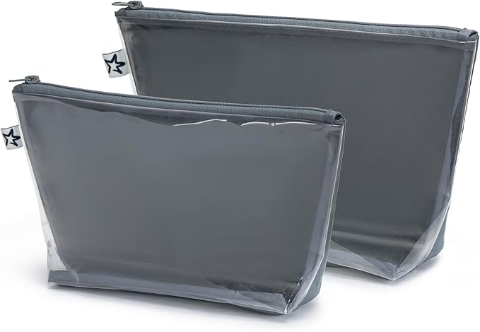 Tiny Twinkle Diaper Bag Organizing Pouches | Mess-Proof Clear Front Travel Organizer Bags | TSA Approved Toiletry Bag Set for Baby and Mom Essentials