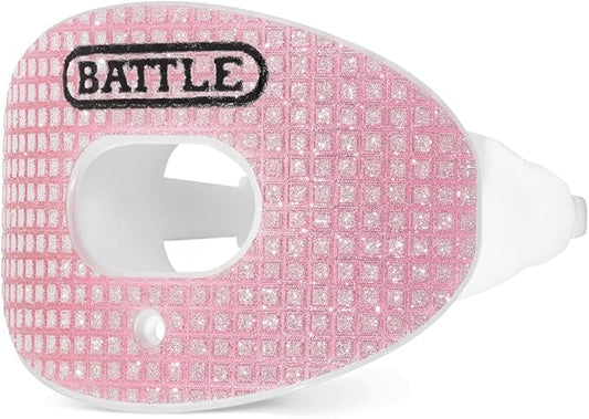 Battle Sports 3D Diamond Oxygen Football Mouthguard - Superior Airflow & Better Performance, Maximum Protection & Breathability Football Mouthpiece, Works with Braces - Rose