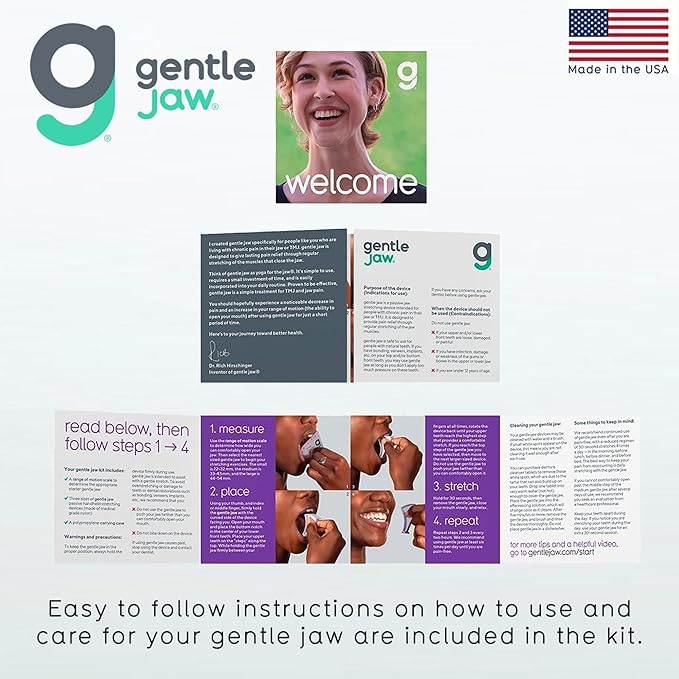 Pain Relief Device for Bruxism TMJ Headache Migraine Caused by Tight Jaw Muscles. Use it to Passively Stretch and Relax Your Jaw Muscles. We Call it Yoga for The Jaw