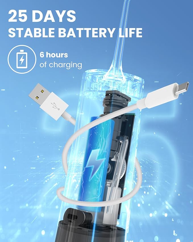 Water Flosser Teeth Pick: 9 Jet Tips Cordless Oral Irrigator with 300ML, 5 Modes Portable Power Dental Flossers, IPX7 Waterproof Rechargeable Electric Waterflosser Machine for Home Travel, Black