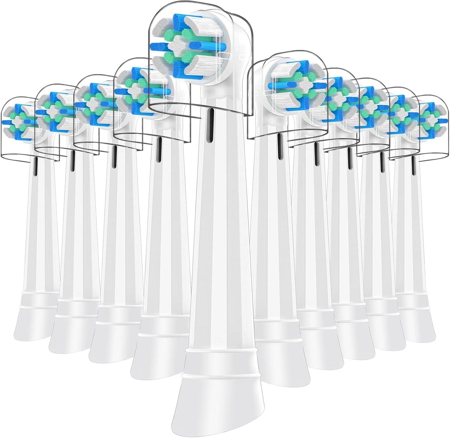 10PCS Replacement Heads Compatible with Oral B iO 3 4 5 6 7 8 9 10 Series Electric Toothbrush,Toothbrush Heads Compatible with Oral B iO Replacement Heads, Medium Bristles for Effective Cleaning,WHITE