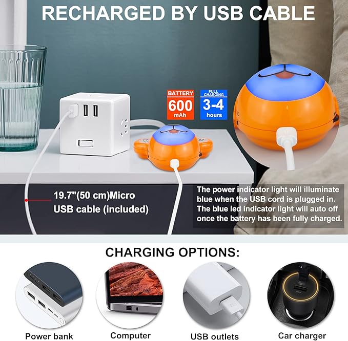 Musical Timer for Kids, Rechargeable Battery 2 Minute Toothbrush Timer and 20 Seconds Bathroom Hand Wash Timers with LED Color Light, 3 Volume Options Musical Timers for Children Tiger