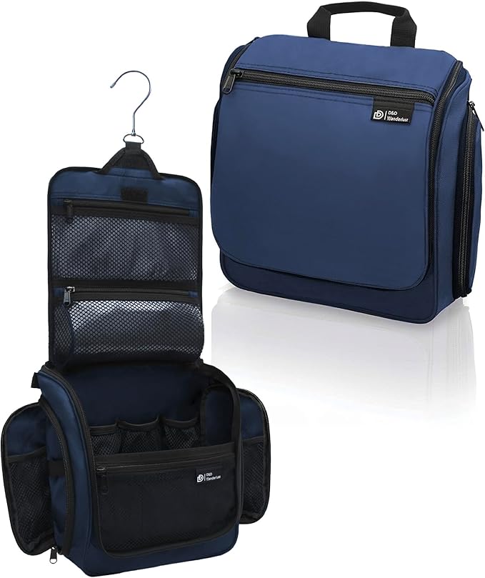 DD D&D Wanderlust D&D Hanging Travel Toiletry Bag for Men and Women – Cosmetics, Makeup and Toiletries Organizer Kit with 10 Compartments