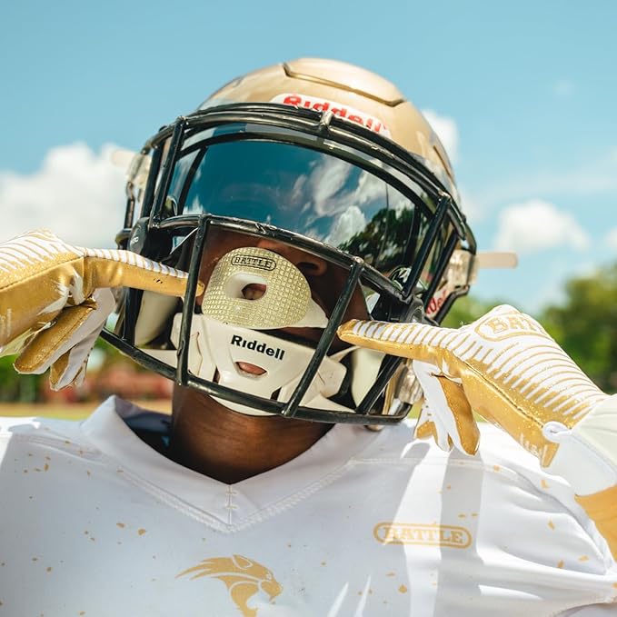 Battle Sports 3D Diamond Oxygen Football Mouthguard - Superior Airflow & Better Performance, Maximum Protection & Breathability Football Mouthpiece, Works with Braces - Rose