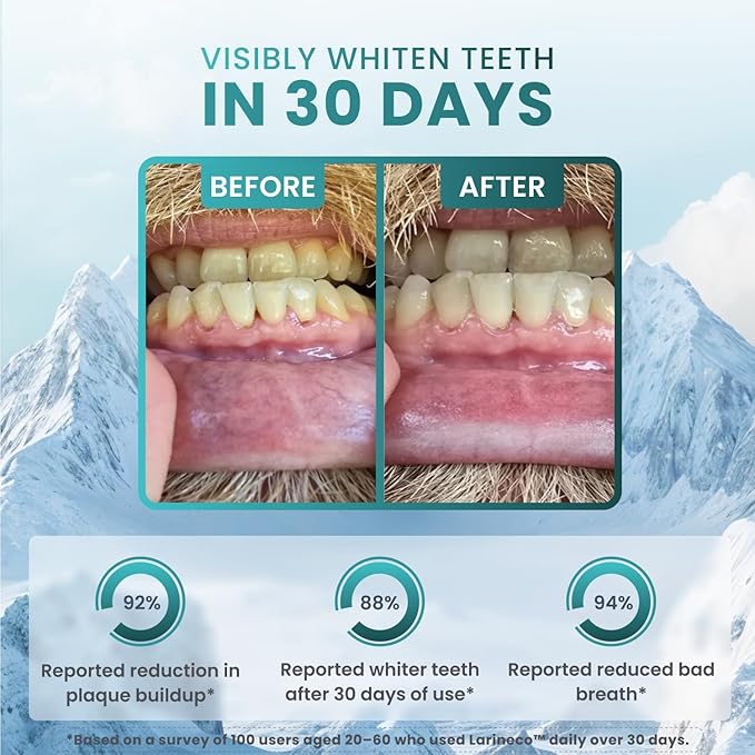 Larineco Remineralizing Gum with Nano Hydroxyapatite & Xylitol – Sugar-Free Xylitol Gum – Plastic-Free, Dye-Free, Aspartame-Free – Natural Base – 36 Pieces, Mastic Mint