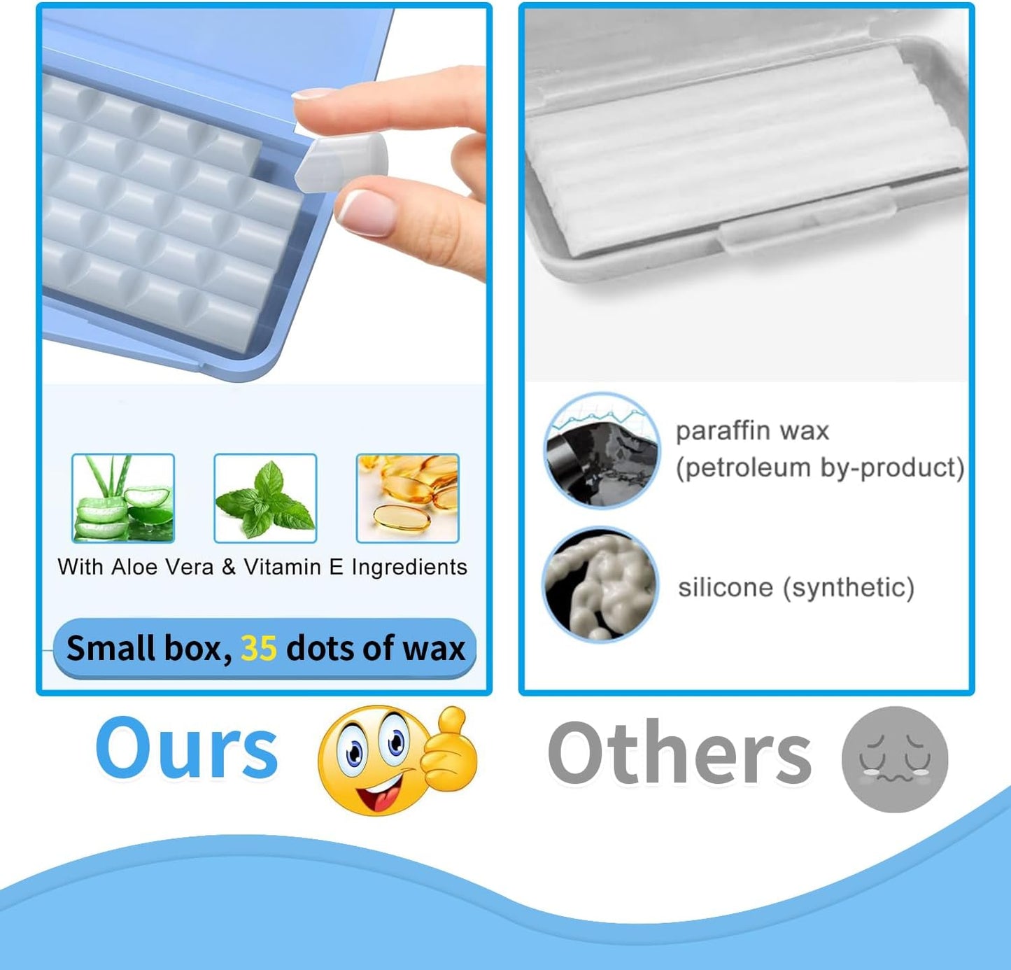 Dental Wax for Braces,Orthodontic Wax for Braces with 2 PCS Scraper Kit(4 PCS)