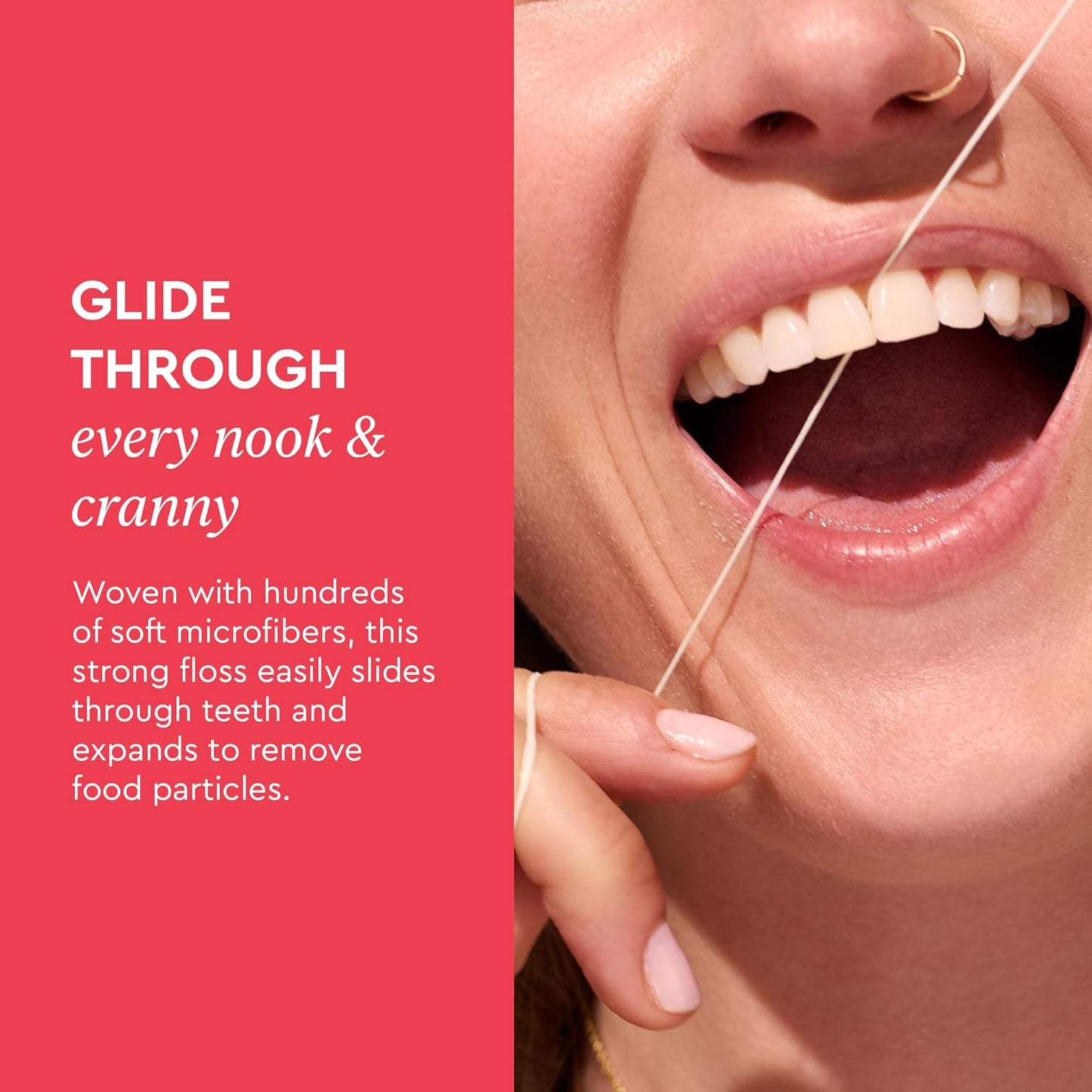 Boka Strawberry Mango Woven Dental Floss, Made from Natural Vegetable Wax, Teflon-Free, 30 Yards of Waxed Floss (Pack of 2)