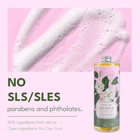 ROMIIE ZOI Natural Jasmine Foaming Hand Soap Refills 3-Pack (33.8 Fl Oz Each) with Dispenser - Plant-Based, Non-Toxic, Large Volume for Kitchen, Bathroom - Great Value Gift Set for Housewarming