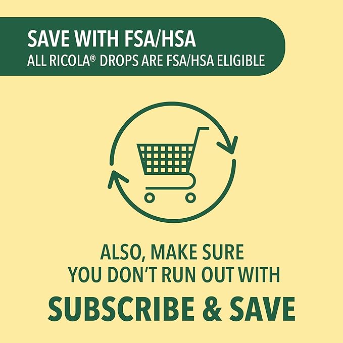 Ricola Sugar Free Lemon Mint Herbal Cough Suppressant Throat Drops, 105ct Bag