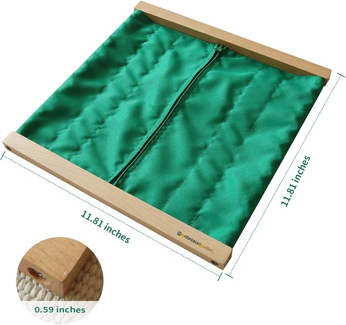 MONTESSORI OUTLET Zipping Frame | Practical Life Skills Tool for Toddlers & Preschoolers | Learn to Zip Clothes, Develop Fine Motor Skills & Independence (Ages 3-6)