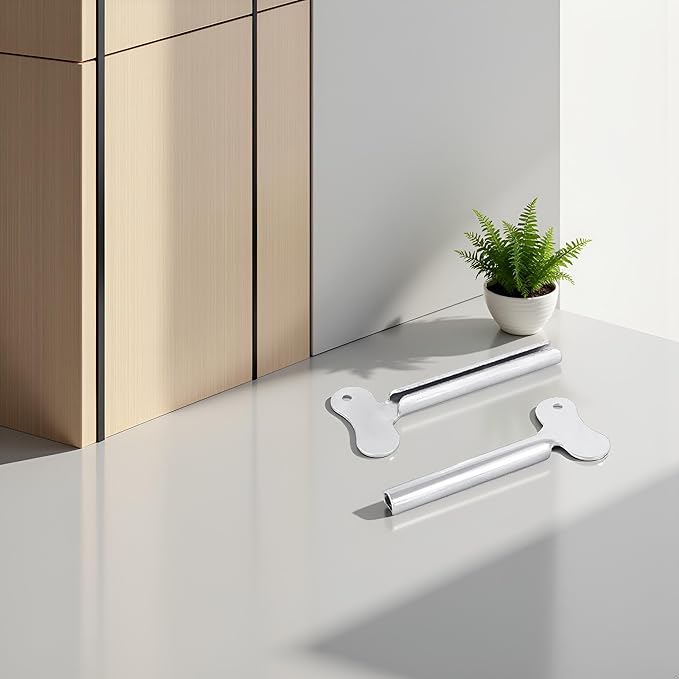 2 Pcs Silvery Metal Tube Squeezer Keys, Tube Toothpaste Squeezer Keys Metal Hair Dye Color Key Roller Dispenser Tool Durable Processing, Daily Living Tube Squeezing Aids