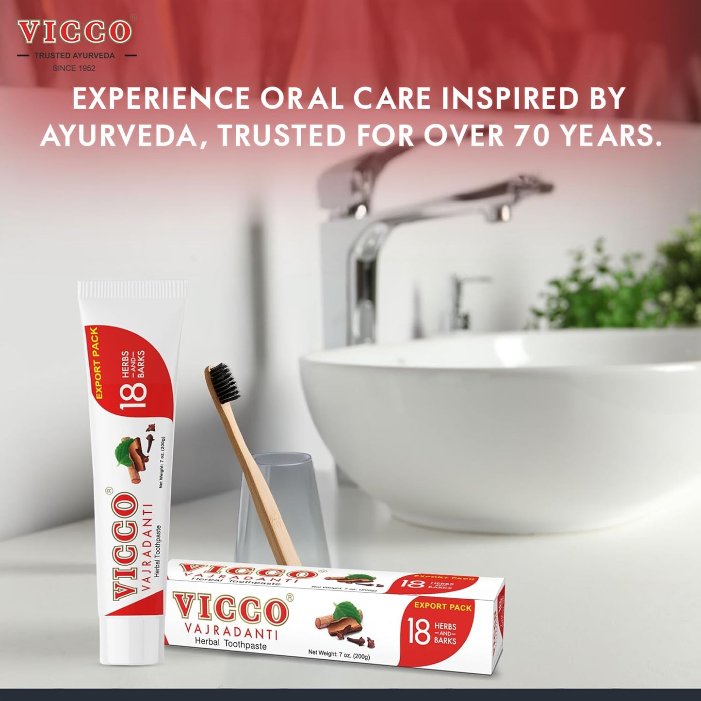 Vicco Vajradanti Ayurvedic Herbal Toothpaste by Vicco – 70 Year Legacy of Ayurveda, with 18 Ayurvedic Herbs & Barks, 100% Natural, Vegan, Fluoride-Free & Cruelty-Free – 3.53 oz (5 Pack)
