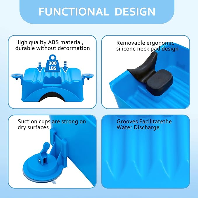 Portable Shampoo Basin for Kids, Baby, Children,Tear Free Hair Washing Basin Tray at Home (Blue)